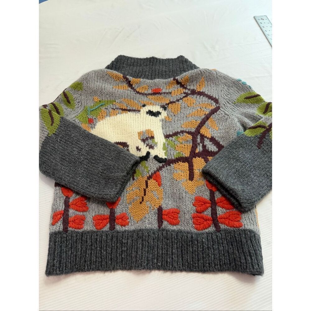 Leifsdottir Anthropologie Embroidered Monkey Jungle Sweater Cardigan Size Medium - Picture 13 of 13